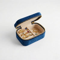 Lacivert Mini Kadife Takı Kutusu