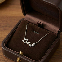 925 Gümüş| Sıralı Yıldız Kolye