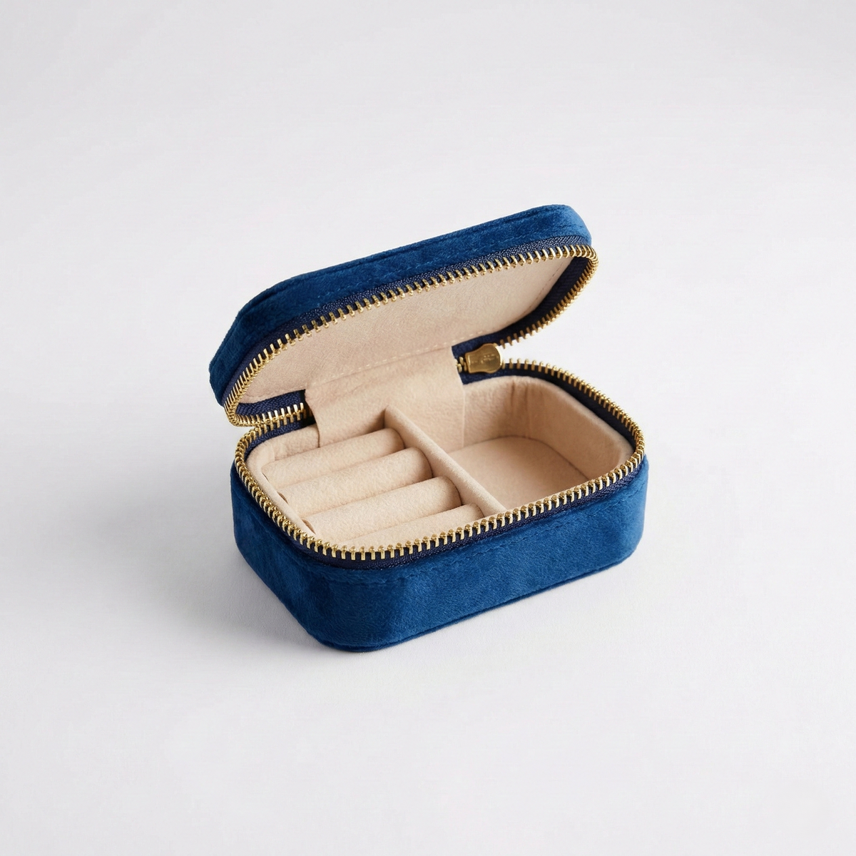 Lacivert Mini Kadife Takı Kutusu
